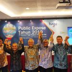 Presiden Direktur Tugu Insurance Indra Baruna (ketiga dari kiri) berbicara soal laba bersih perusahaan di Triwulan III 2019