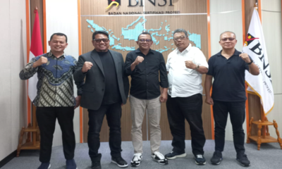 Foto : Tampak Komisoner BNSP Prof Amilin, Syamsi Hari (Ketua) NS Aji Martono, Adi Mahfudz. (Doc.BNSP)