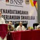 Foto: Badan Nasional Sertifikasi Profesi (BNSP) melaksanakan penandatanganan Surat Perjanjian Swakelola Program Sertifikasi Kompetensi Kerja (PSKK) di Hotel Harris Gubeng, Surabaya, pada Senin, 20 Mei 2024. (Doc.BNSP)